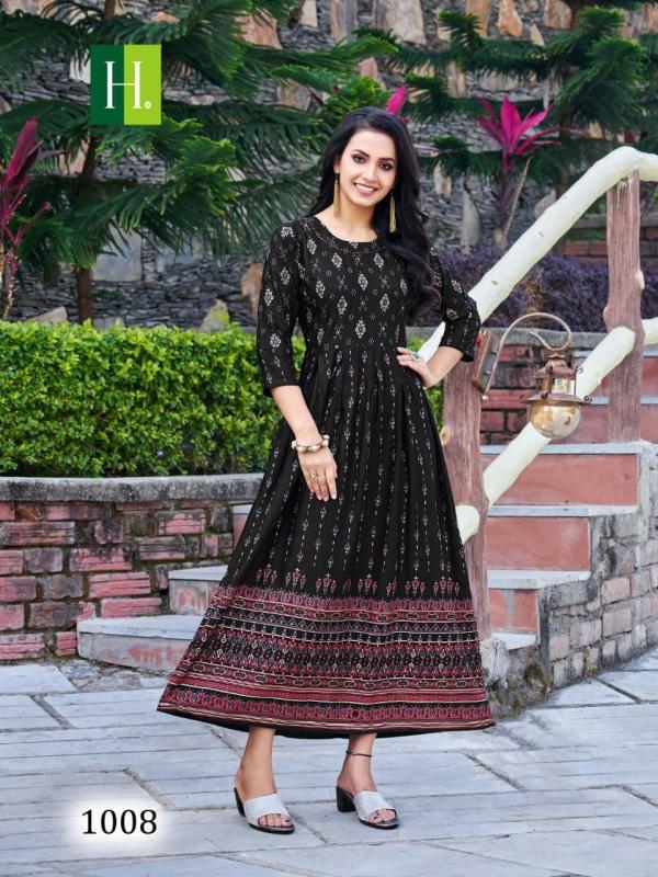 Hirwa Senorita Vol 1 Rayon Fancy Long Anarkali Kurti Collection